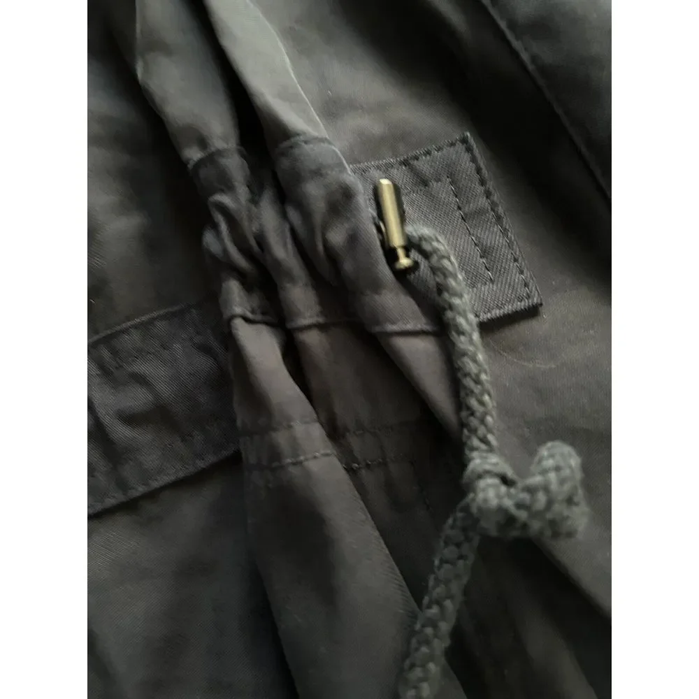 LANE BRYANT Women 18‎ Jacket Navy Blue Open Front Drawstring Cinch Waist